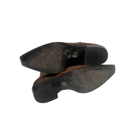 JB Dillon Vintage Brown & Teal Leather Cowboy Western Boots - Picture 9 of 9